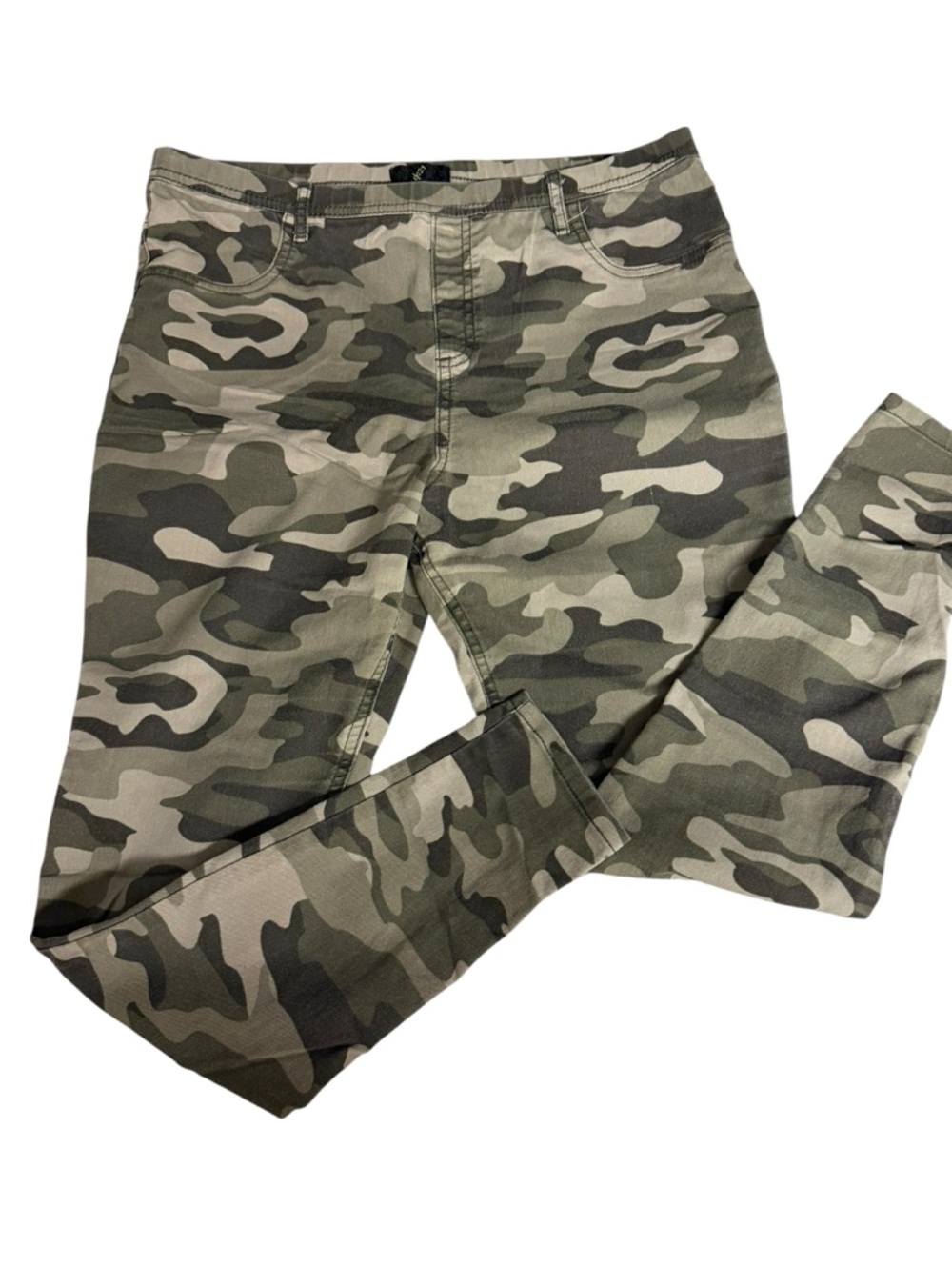 Women’s  Camo Stretch Jeans - Olive Green Camouflage XL